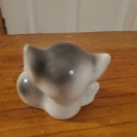 Sugar Glaze Ceramic Kitten Figurine, Salt Glaze, Sugar Texture, Cat Figurine, - Picture 2 of 3